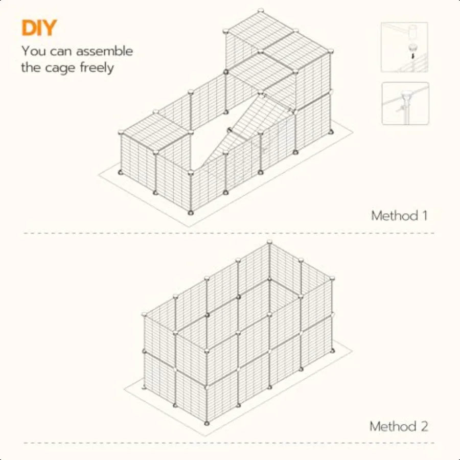 Guinea Pig Cage with Waterproof Mat – 24-Panel Small Animal Playpen for Rabbits, Bunnies, and Chickens