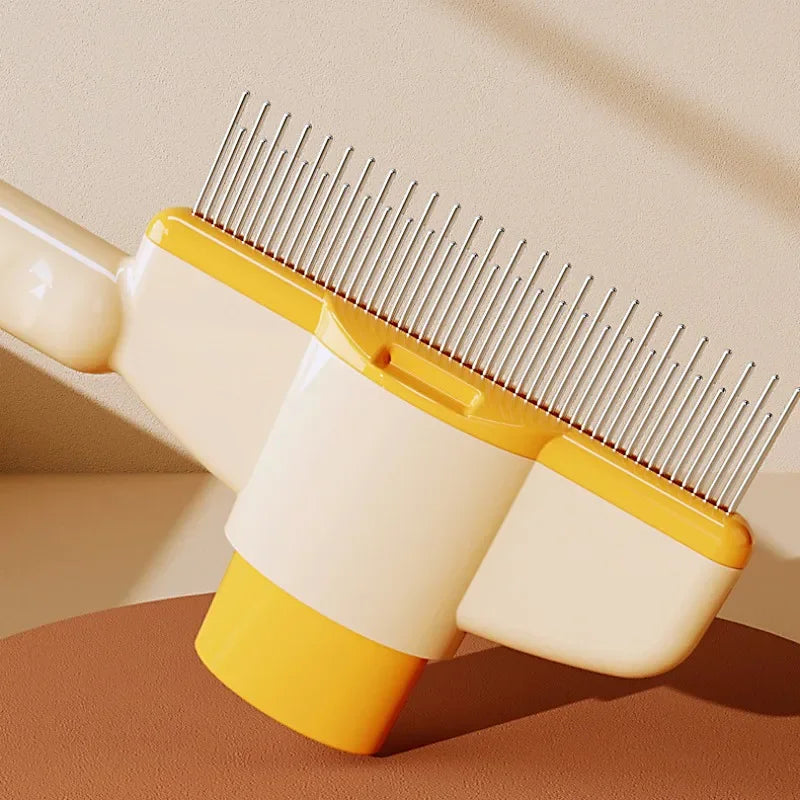 Self-Cleaning Dog Comb – One-Button Pet Hair Remover & Massage Brush