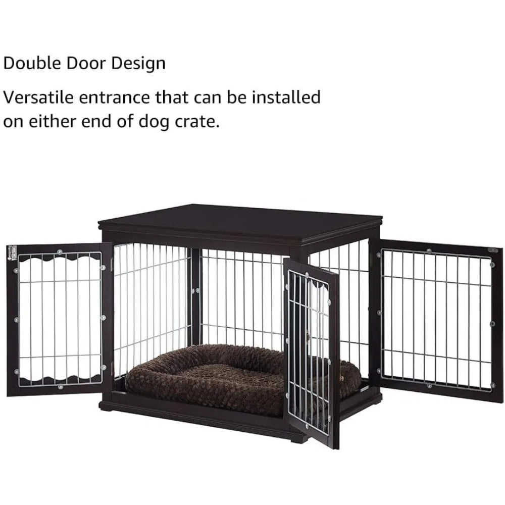 Furniture-Style Dog Crate for Medium Dogs – Modern Wooden Pet House with Wire, Indoor Kennel