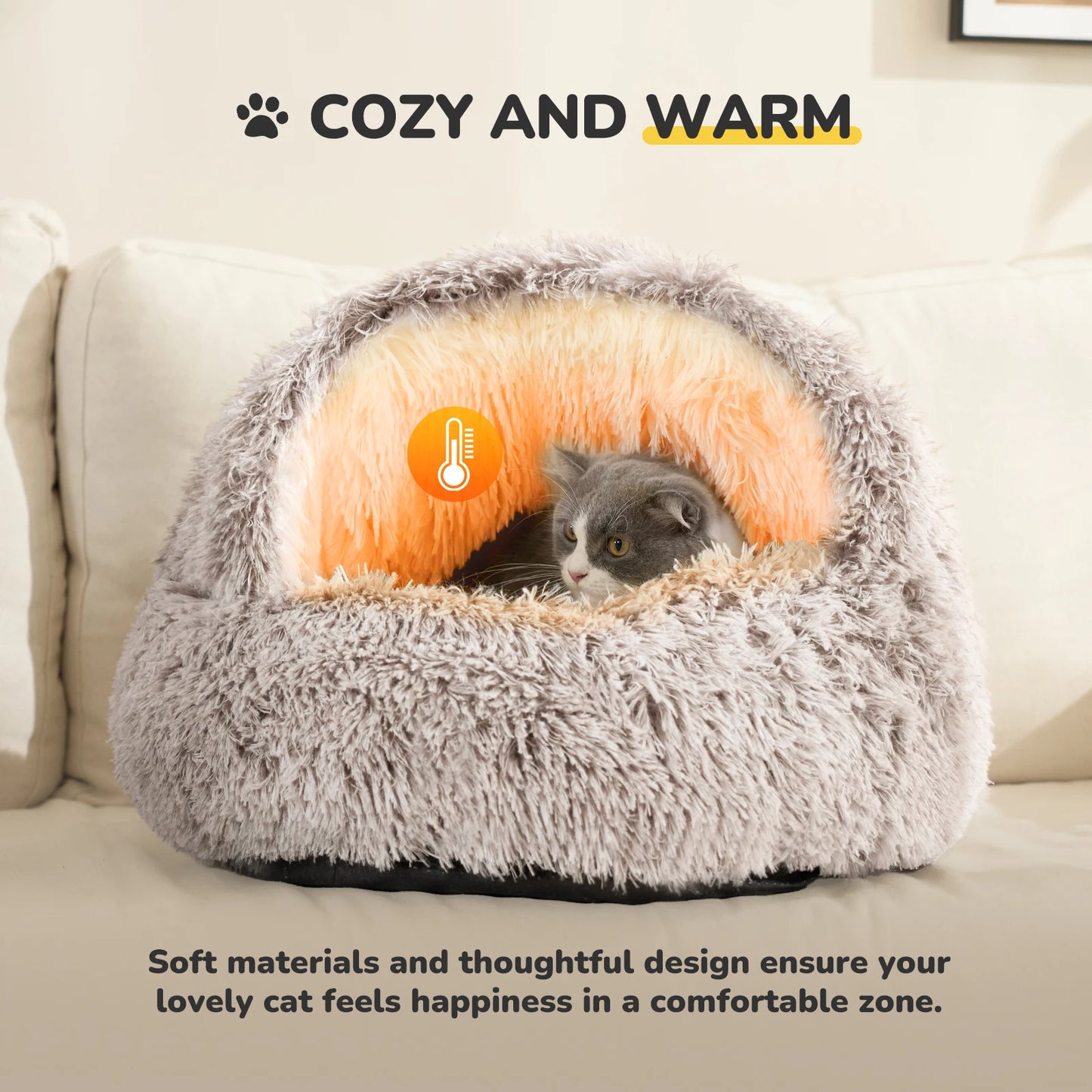 25" Plush Cat & Dog Sleeping Nest