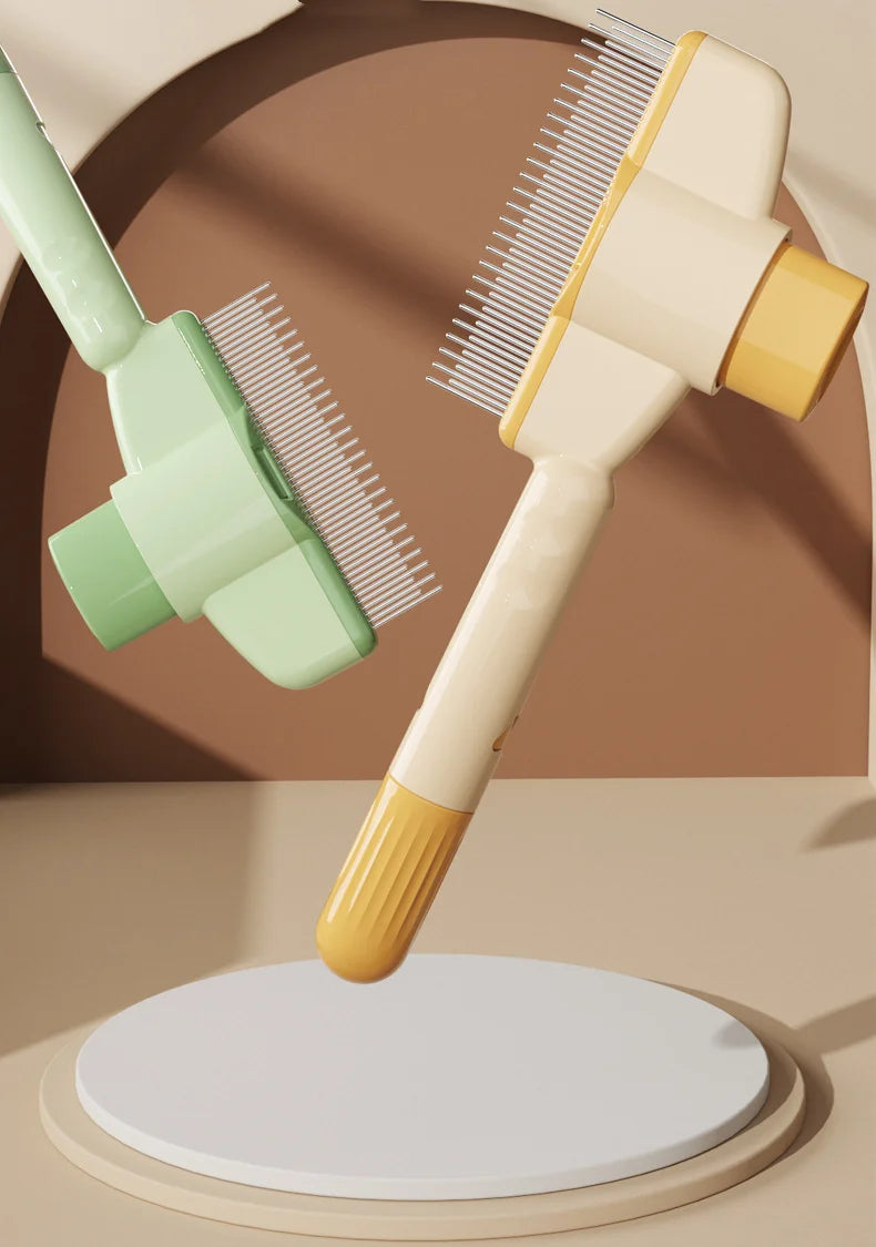 Self-Cleaning Dog Comb – One-Button Pet Hair Remover & Massage Brush