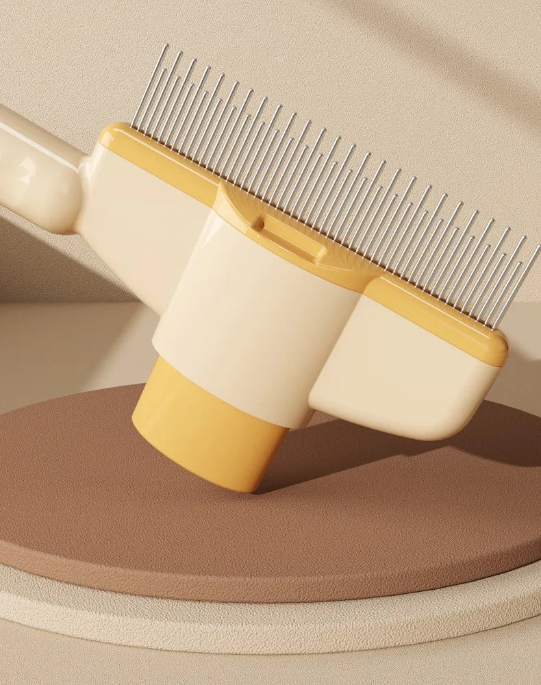Self-Cleaning Dog Comb – One-Button Pet Hair Remover & Massage Brush