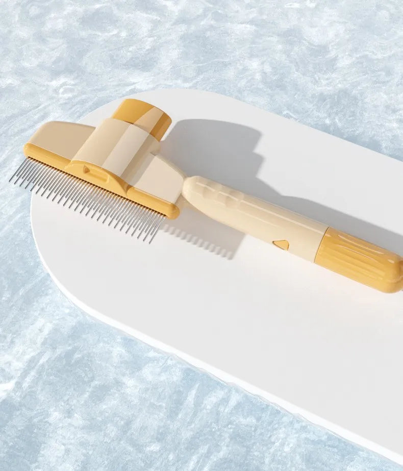 Self-Cleaning Dog Comb – One-Button Pet Hair Remover & Massage Brush