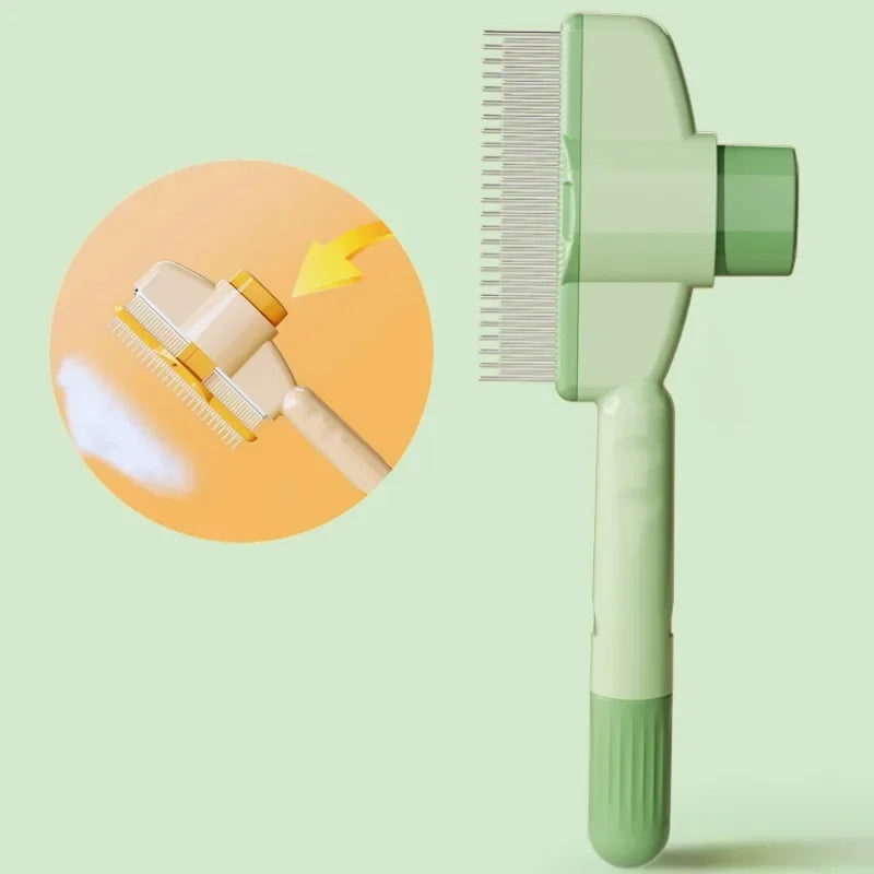Self-Cleaning Dog Comb – One-Button Pet Hair Remover & Massage Brush