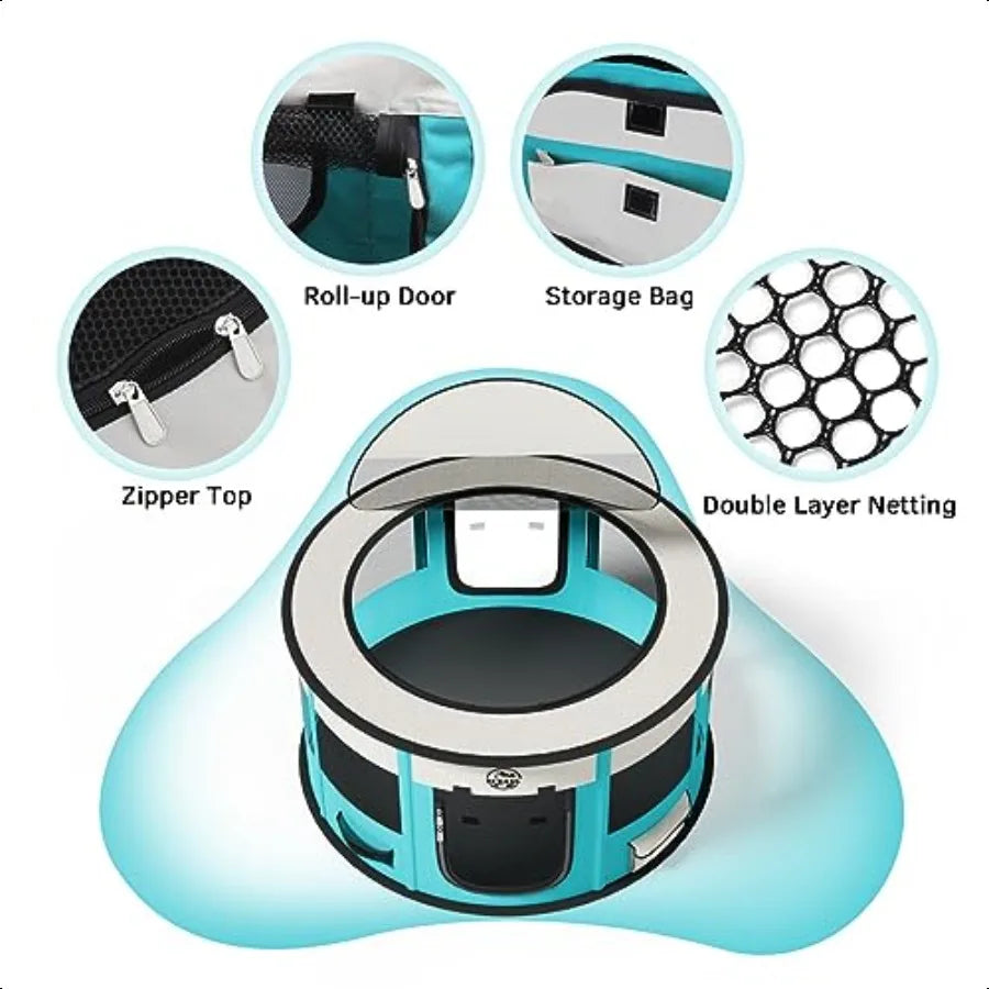 Portable Foldable Pet Playpen for Small Dogs and Cats
