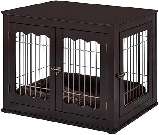 Furniture-Style Dog Crate for Medium Dogs – Modern Wooden Pet House with Wire, Indoor Kennel