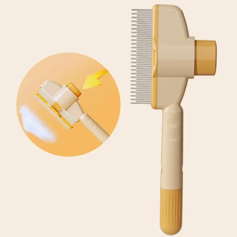Self-Cleaning Dog Comb – One-Button Pet Hair Remover & Massage Brush