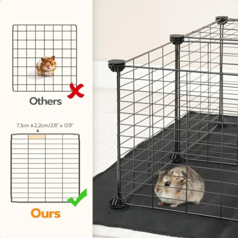 Guinea Pig Cage with Waterproof Mat – 24-Panel Small Animal Playpen for Rabbits, Bunnies, and Chickens