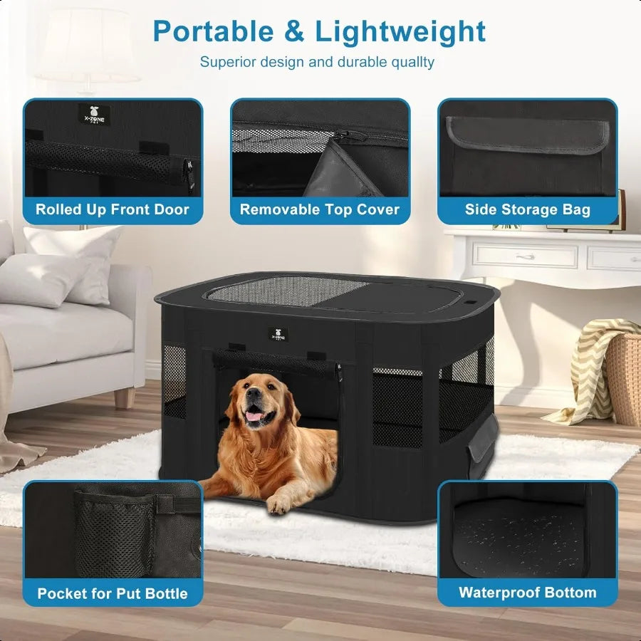 Portable Foldable Pet Playpen for Dogs and Cats