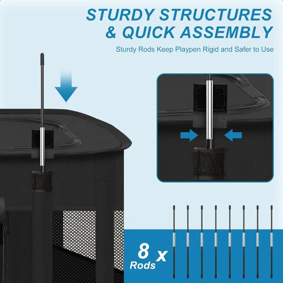 Portable Foldable Pet Playpen for Dogs and Cats