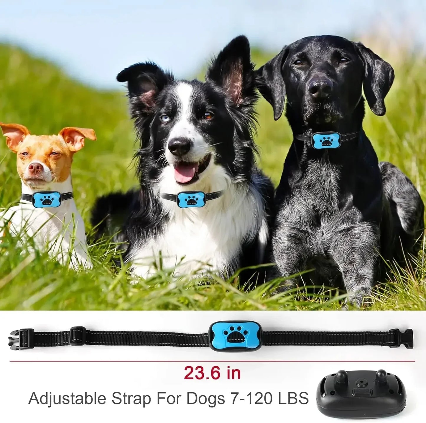 USB Rechargeable Ultrasonic Anti-Bark Dog Training Collar