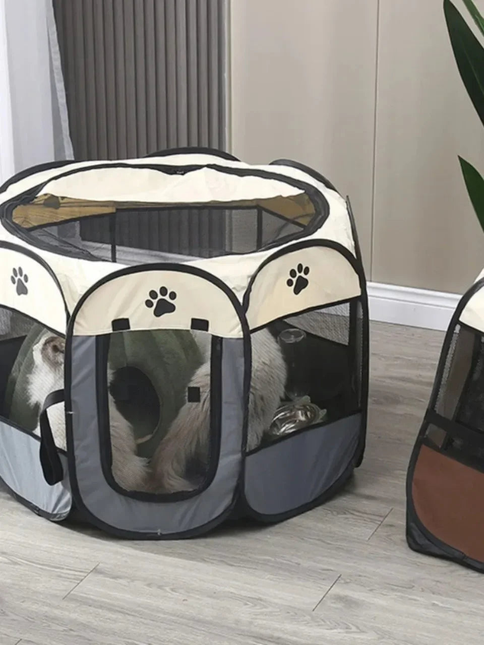 Foldable Octagonal Pet Tent – Cat and Small Dog Cage, Four-Season Use