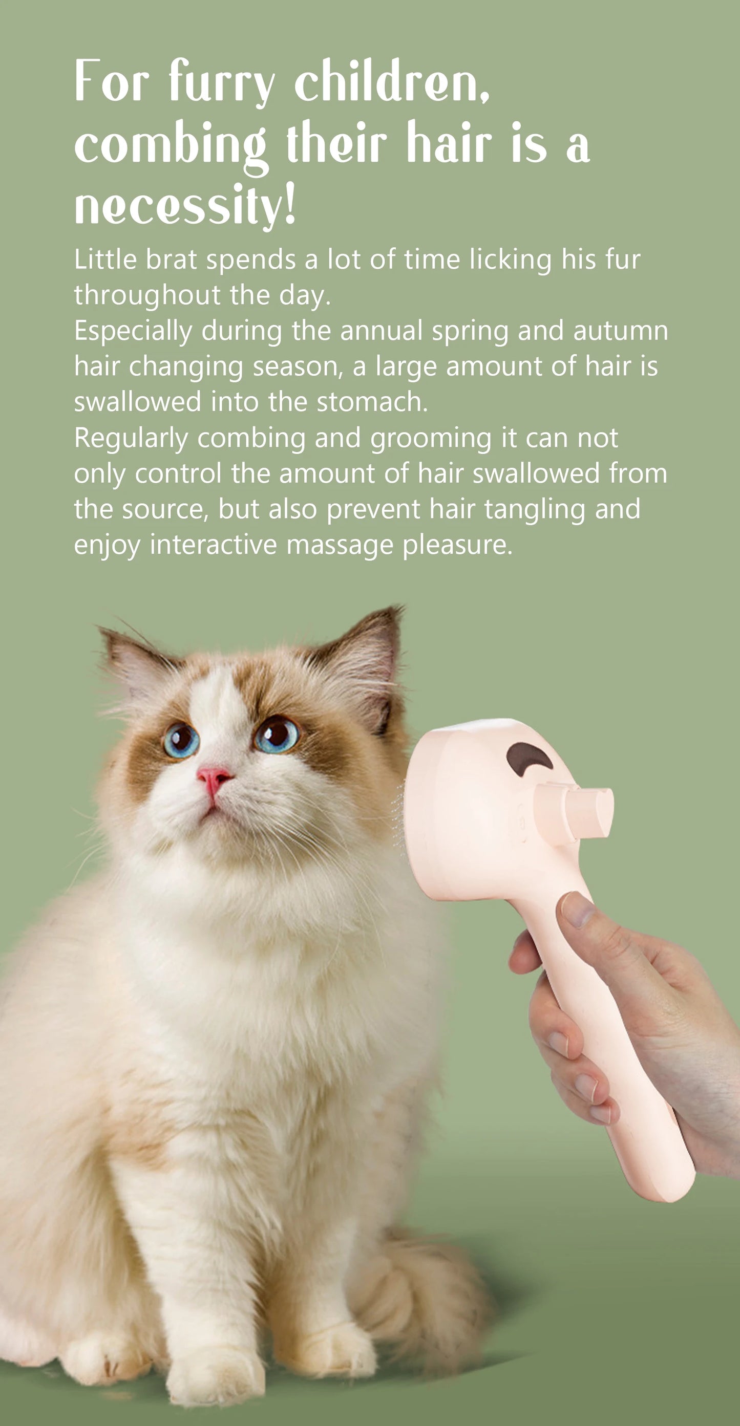 Dog Comb Pet Steam Massage Brush – Soft Teeth Hair Removal for Cats & Dogs
