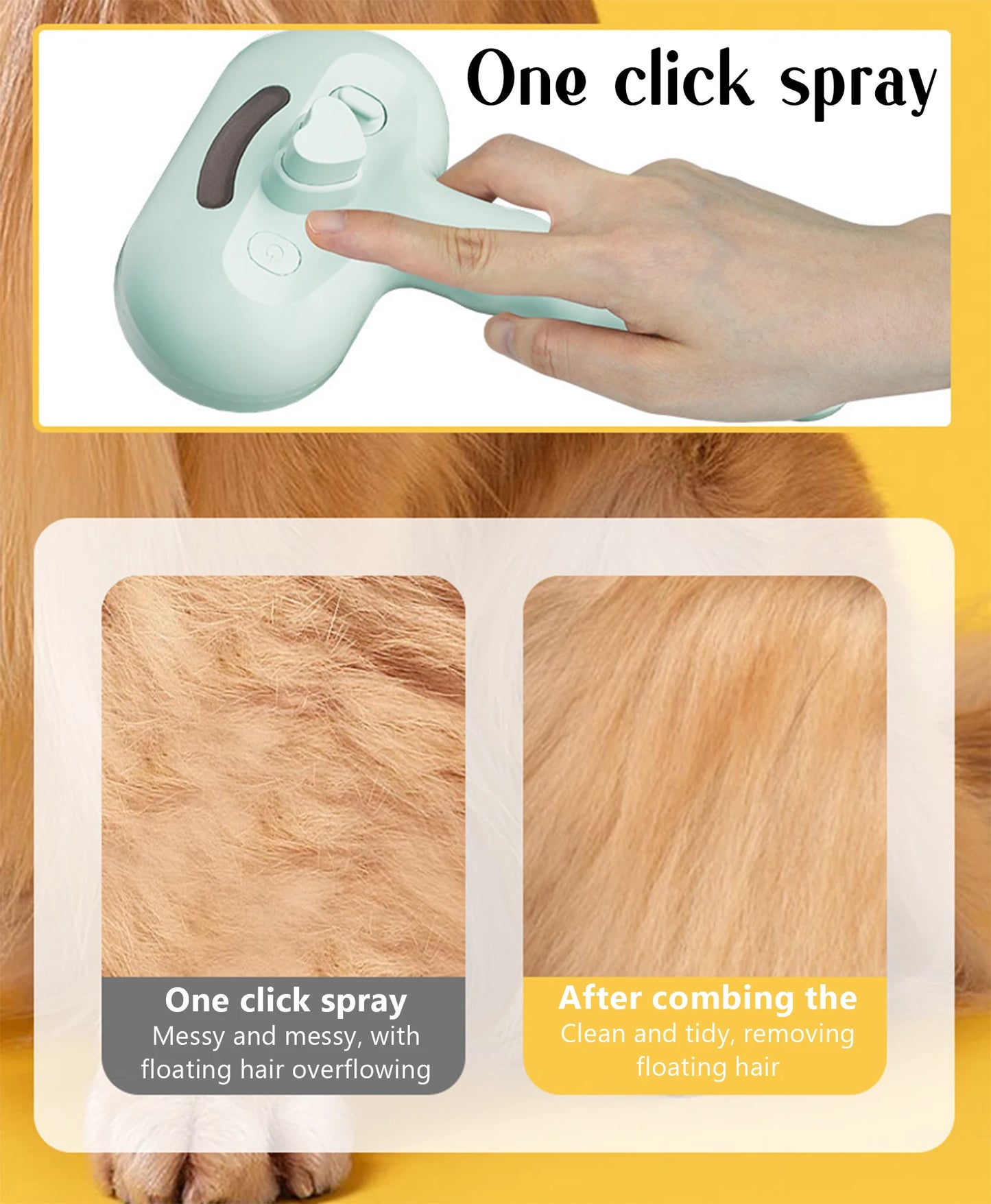 Dog Comb Pet Steam Massage Brush – Soft Teeth Hair Removal for Cats & Dogs