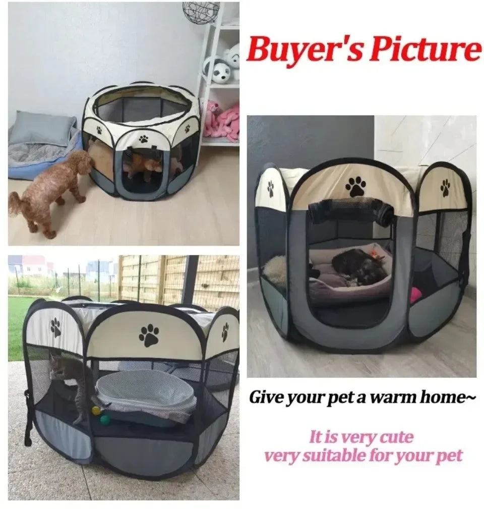 Foldable Octagonal Pet Tent – Cat and Small Dog Cage, Four-Season Use