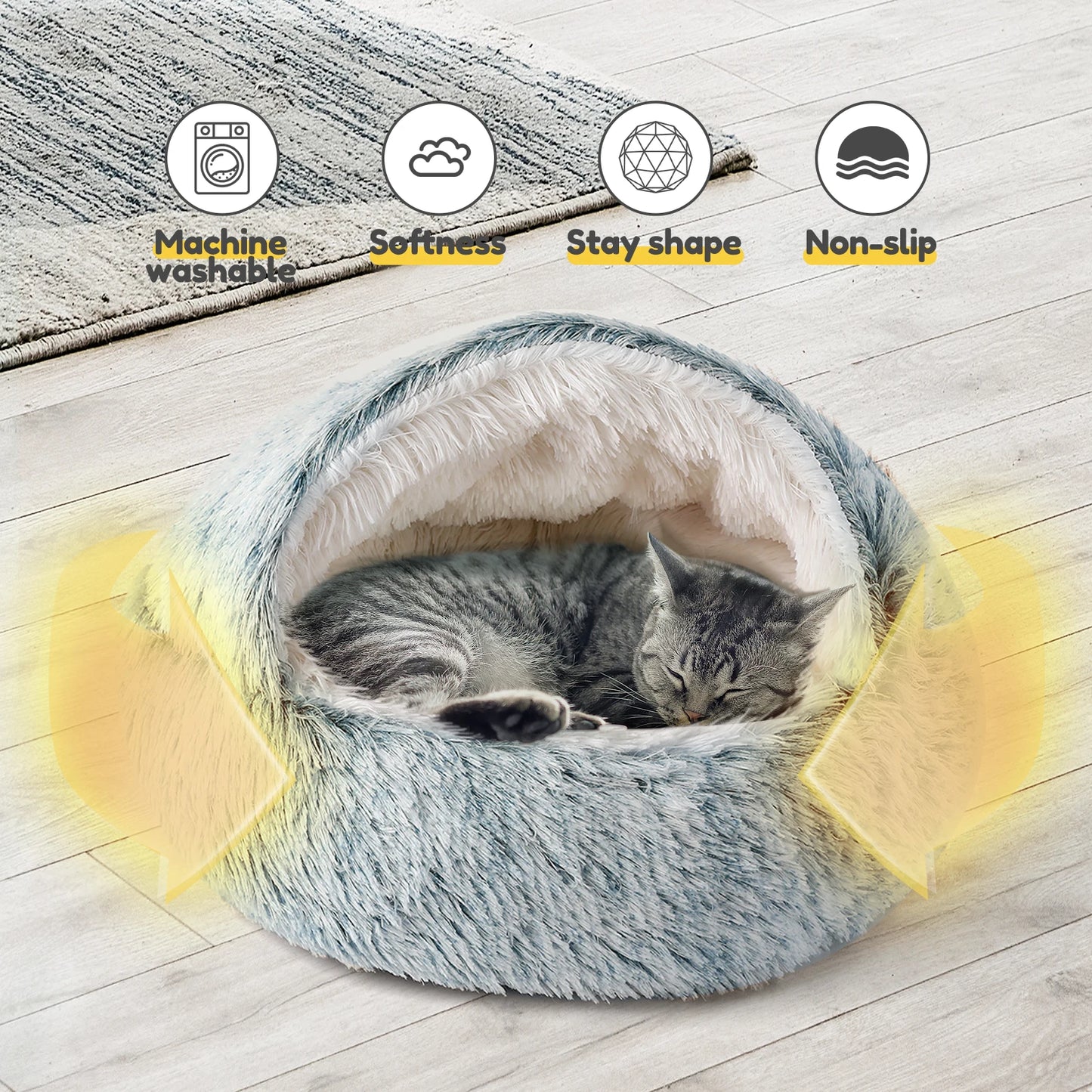 25" Plush Cat & Dog Sleeping Nest