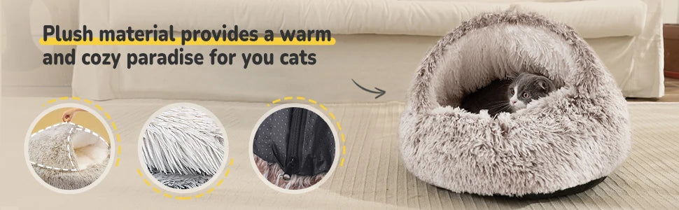 25" Plush Cat & Dog Sleeping Nest