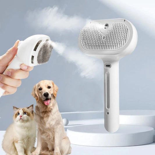Dog Comb Pet Steam Massage Brush – Soft Teeth Hair Removal for Cats & Dogs