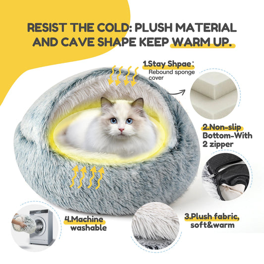 25" Plush Cat & Dog Sleeping Nest