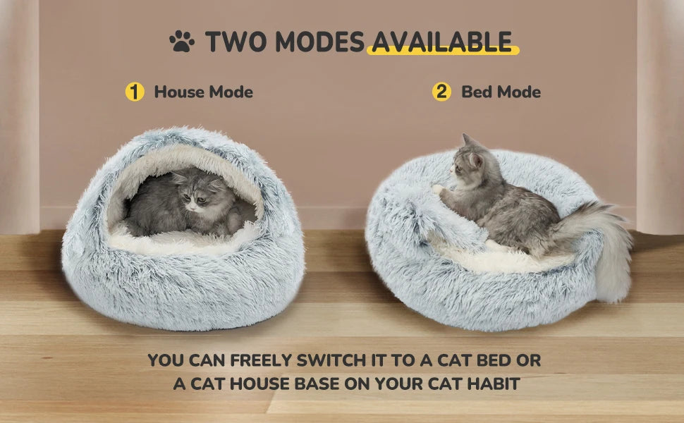 25" Plush Cat & Dog Sleeping Nest