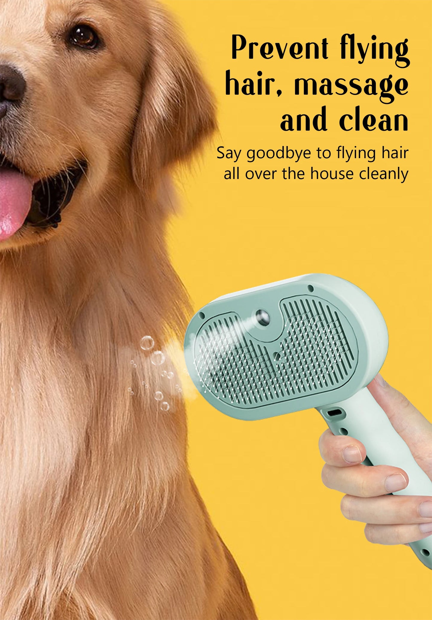 Dog Comb Pet Steam Massage Brush – Soft Teeth Hair Removal for Cats & Dogs