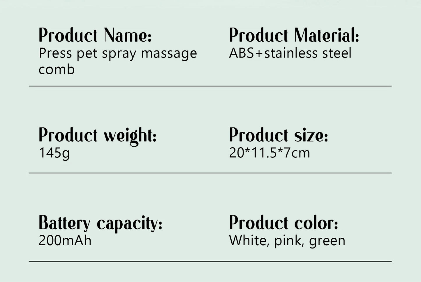 Dog Comb Pet Steam Massage Brush – Soft Teeth Hair Removal for Cats & Dogs