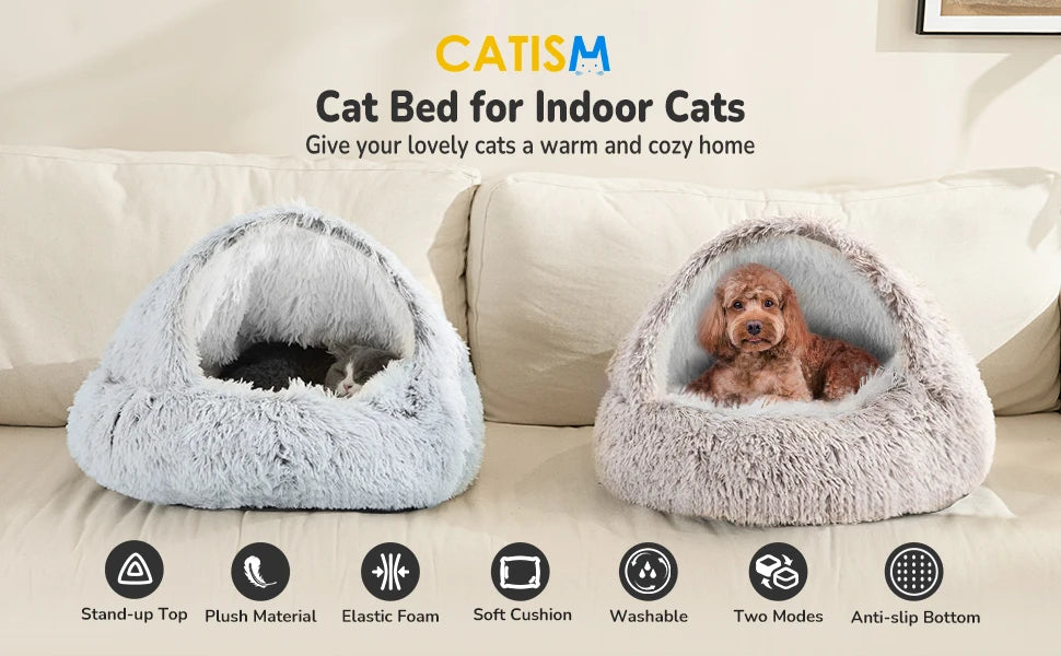 25" Plush Cat & Dog Sleeping Nest