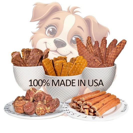 Assorted Dog Snacks Beef, Duck, Chicken, Turkey & Salmon
