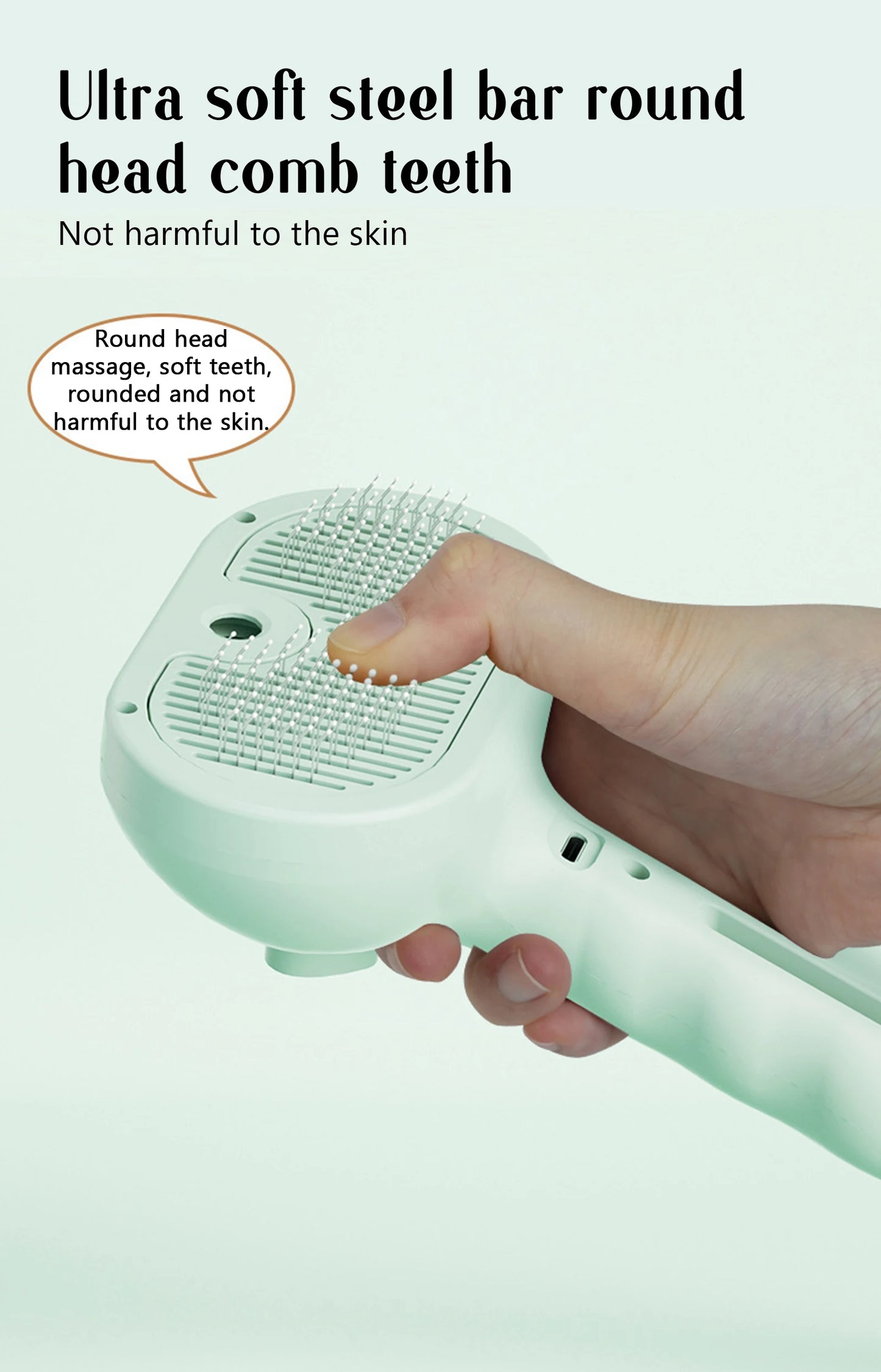 Dog Comb Pet Steam Massage Brush – Soft Teeth Hair Removal for Cats & Dogs