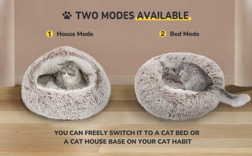25" Plush Cat & Dog Sleeping Nest