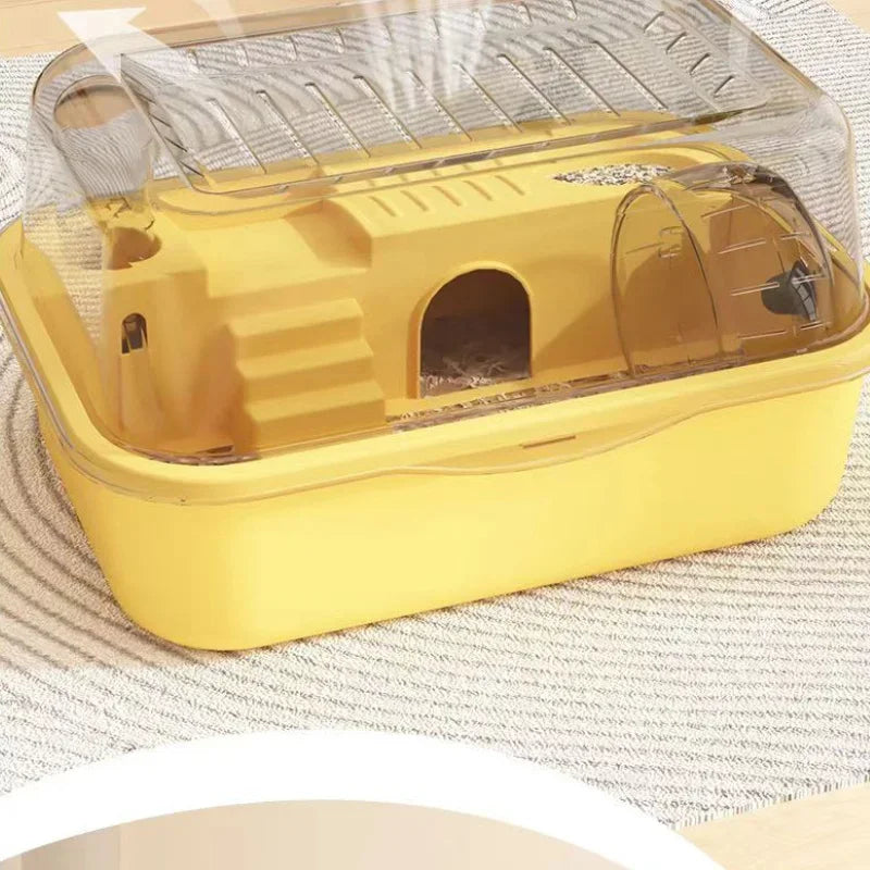 1PC Portable Acrylic Hamster Cage – Large Space Pet Habitat for Golden Bear, Animal Cage Starter Kit
