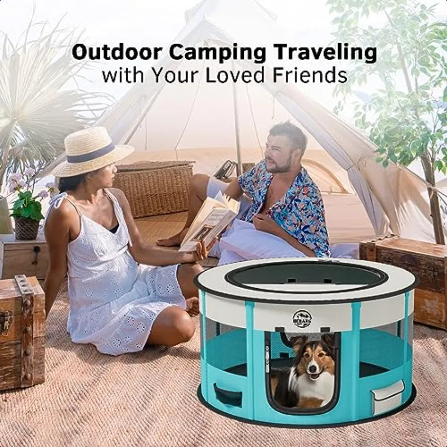 Portable Foldable Pet Playpen for Small Dogs and Cats