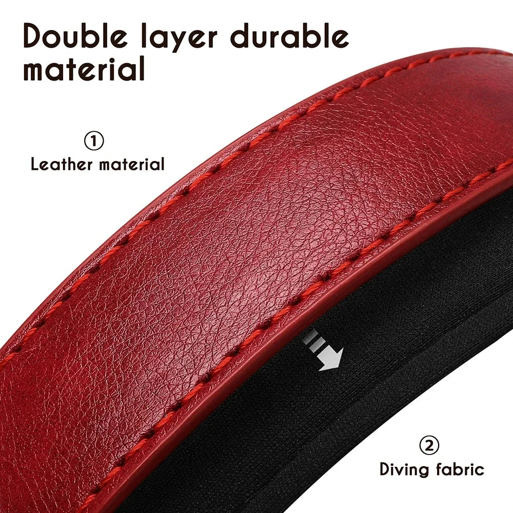 Personalized Leather Dog Collar – Soft Padded ID Nameplate with Free Engraving for Small, Medium & Large Dogs