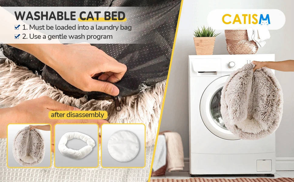 25" Plush Cat & Dog Sleeping Nest