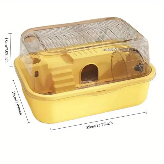 1PC Portable Acrylic Hamster Cage – Large Space Pet Habitat for Golden Bear, Animal Cage Starter Kit