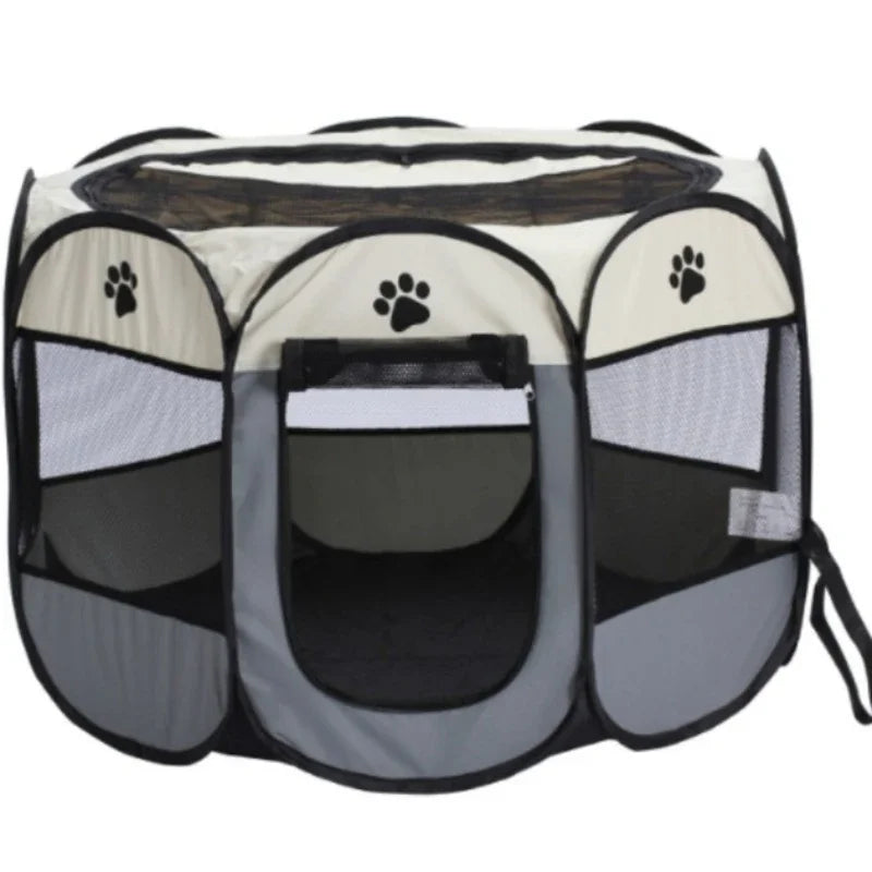 Foldable Octagonal Pet Tent – Cat and Small Dog Cage, Four-Season Use
