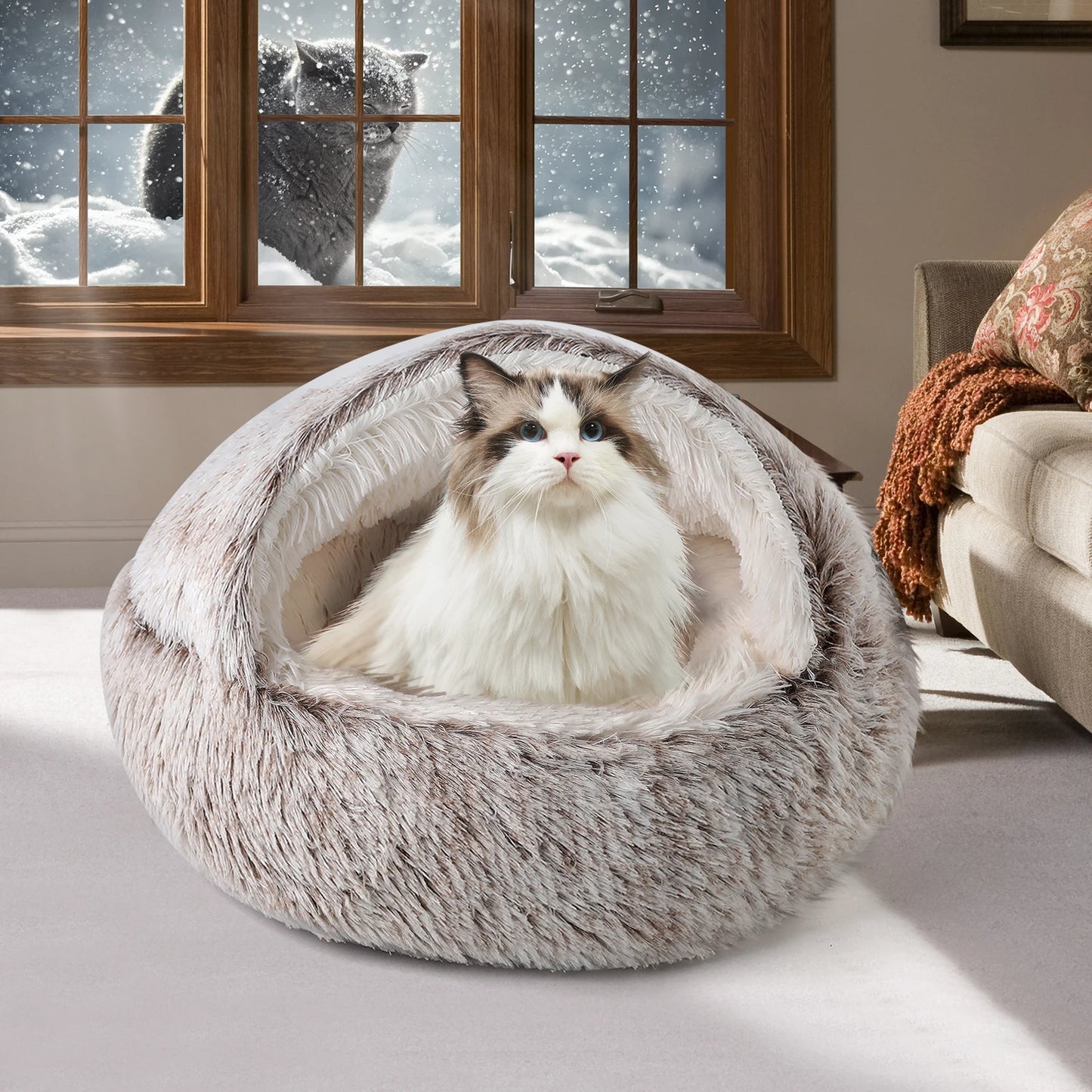 25" Plush Cat & Dog Sleeping Nest