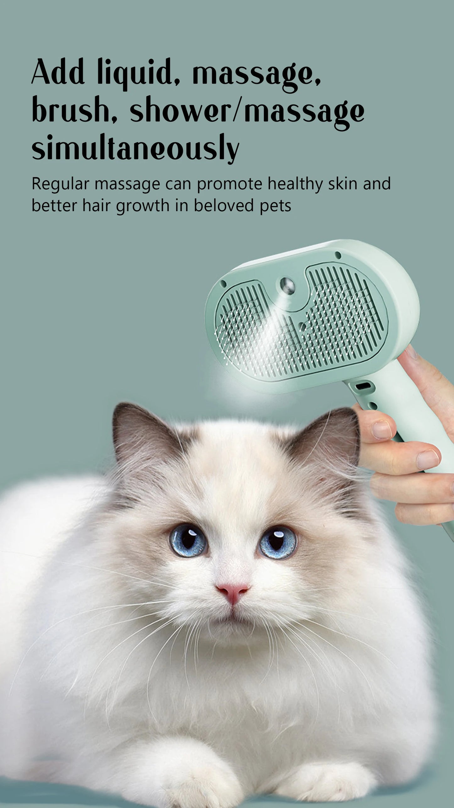Dog Comb Pet Steam Massage Brush – Soft Teeth Hair Removal for Cats & Dogs